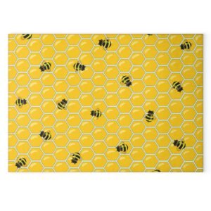 Bumble Bees Cooking Gifts Yellow Glass Cutting Board