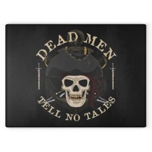 Pirate Skull Cooking Gifts for Men Glass Cutting Board